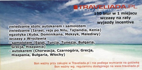 Bon na wycieczki w Traveliada.pl w najlepszej wyszukiwarce ofert turystycznych 